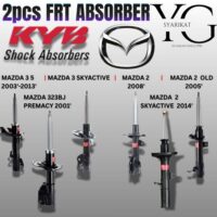 2PCS FRT KYB Excel-G ABSORBER – MAZDA 2 2005' / MAZDA 2 2008' / MAZDA 2 SKYACTIV 2014' / MAZDA 3 / MAZDA 5 / MAZDA 3 SKYACTIV / MAZDA 323 BJ 2001' / PREMACY