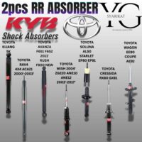 2PCS RR KYB Excel-G ABSORBER – TOYOTA KIJANG 5K / RAV4 4X4 ACA21 2000'-2003' / AVANZA F651 F652 2011' RUSH F800 / WISH ZGE20 ANE10 ANE12 2003'-2017' / SOLUNA AL50 STARLET EP80 EP91 / CRESSIDA RX80 GX81 / WAGON EE90 COUPE AE92