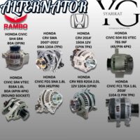 ALTERNATOR - HONDA CIVIC SH4 SR4 / CRV SWA 2007'-2011' / CRV 2014' / CIVIC S04 EG VTEC / CIVIC SR4 VTEC B16A 1.6L / CIVIC FD1 SNA 1.8L / CRV RE5 R20A 2.0L / CIVIC FC1 TEA 1.6L 2016'
