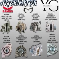 ALTERNATOR - MAZDA 6 2.0L 2.3L GGGY / MAZDA 6 2.0L / MAZDA 2 MAZDA 3 1.6L / MAZDA 6 2013' CX5 2.5L 2014' / MAZDA 5 2.3L / MAZDA 6 2.5L 2012' CX3 2015' / MAZDA 3 2.0L 2010' / MAZDA CX3 CX5 MAZDA 3 MAZDA 6 2017'-2020'