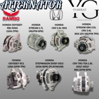 ALTERNATOR - HONDA ODYSSEY RB1 R24A / STREAM 1.7L / CRV 2.4L / STREAM S9A 2.0L CRV 2.4L / ODYSSEY RC1 / STEPWAGON 2009'-2011' / CRV TRO TEA 1.8L 2012'-2013'