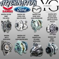ALTERNATOR - MAZDA 323 B5 1988' / MAZDA 323 FORD LTNX / MAZDA CX9 2008' 2013' / MAZDA MPV 2000'-2001' / MAZDA 2 / MAZDA CX7 2007'-2012' / MAZDA BIANTE 2.0L / MAZDA 323 1986'