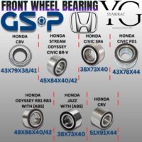 FRONT WHEEL BEARING - HONDA CRV / ODYSSEY STREAM CIVIC BR-V / CIVIC SR4 / CIVIC FD1 / ODYSSEY RB1 RB3 [ABS] / JAZZ [ABS] / CRV